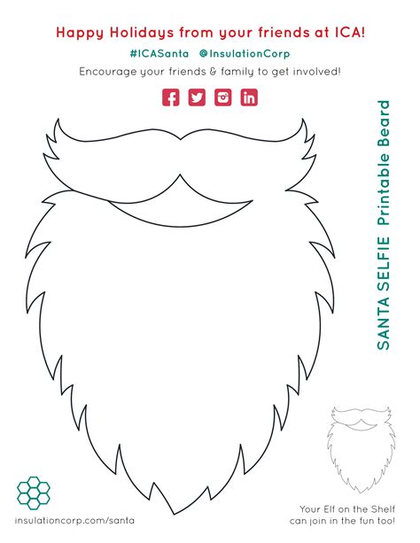 Santa Beard Template Printable